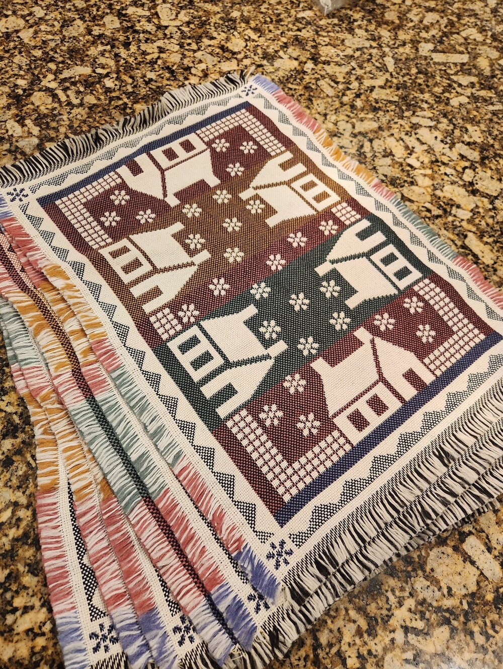 6 Woven Village House Placemats - Multicolor